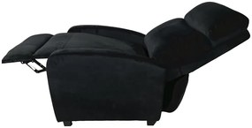 Стилен фотьойл с накланяне от черно кадифе