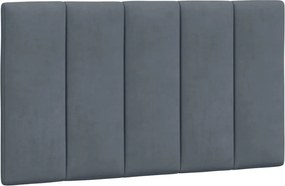 Мека табла за легло, тъмносива, 90 см, кадифе