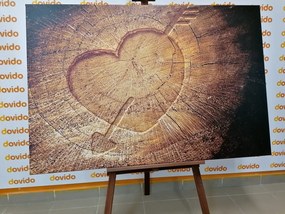 Картина на платно – Издълбано сърце на пън