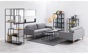 Матово черно масички за кафе в комплект от 3 бр. с плот от имитация на мрамор 60x120 cm Infinity – Actona