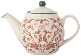 Кремав глинен чайник с коледен мотив 900 ml Beth – Bloomingville
