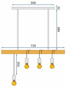 Лампа  APP974-4CP LINE