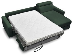 Тъмнозелен разтегателен ъглов диван (променлив) Monaco – Bobochic Paris