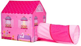 Палатка в дизайна на красива розова къща с тунел