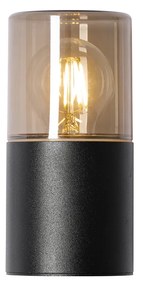 Модерна външна стенна лампа черна с опушен абажур IP44 - Odense