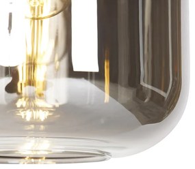 Интелигентен висящ аплик черен с опушено стъкло 4-светлина с Wifi A60 - Zuzanna