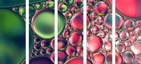 картини от 5 части – Капки масло в абстрактен вариант
