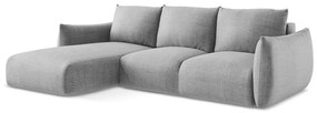 Светлосив сгъваем ъглов диван (ляв ъгъл) Leila – Makamii
