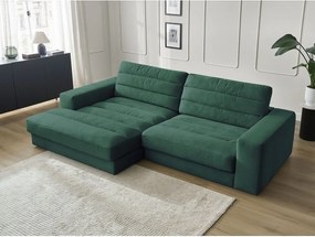 Зелен кадифен ъглов диван (ляв ъгъл) Sierra – Bobochic Paris