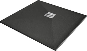 Mexen Stone+ квадратен композитен поддушов поднос 100 x 100 см, антрацит - 44711010