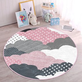 Розово-сив детски килим ø 100 cm Comfort - Mila Home