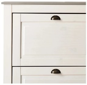 Бяла накланяща се стойка за обувки от масивен бор Toby – Støraa