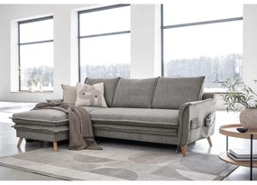 Сив разтегателен ъглов диван (ляв ъгъл) Charming Charlie – Miuform