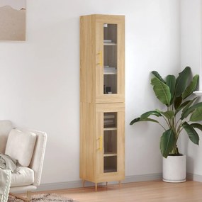 3199420 vidaXL Висок шкаф, сонома дъб, 34,5x34x180 см, инженерно дърво
