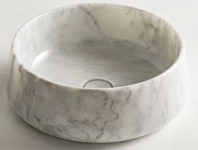 Мраморен умивалник Fossil-Бял