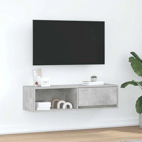 861478 vidaXL ТВ шкаф, бетонно сиво, 100x31x25,5 см, инженерно дърво