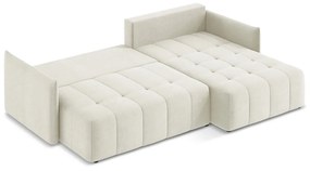 Бежов разтегателен ъглов диван с място за съхранение (десен ъгъл) Moku – Makamii