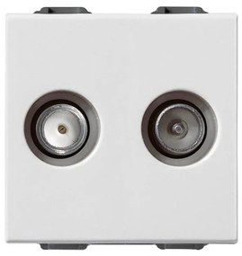 VIMAR 09302.01 Коаксиална TV розетка TV-RD-SAT единична връзка, два изхода, бял 2M  NEVE UP