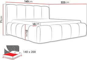 Тапицирано легло Kevson-Зелен-140 x 200