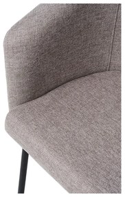 Светлосив тапициран трапезен стол с подлакътници Easton – Unique Furniture