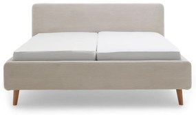 Бежово легло от велур с решетка и място за съхранение , 140 x 200 cm Mattis Cord - Meise Möbel