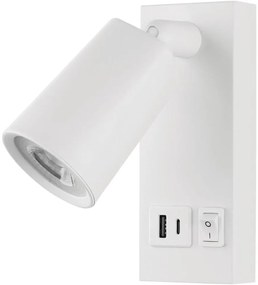 LED Стенен спот с  USB LED/5W/230V бял