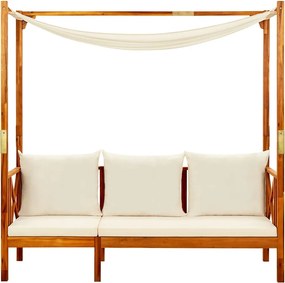 310320 vidaXL Градинска пейка със сенник, акациево дърво масив