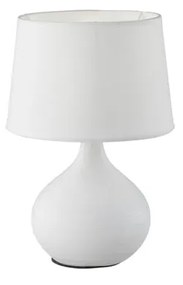 Настолна лампа от бяла керамика и плат, височина 29 cm Martin - Trio