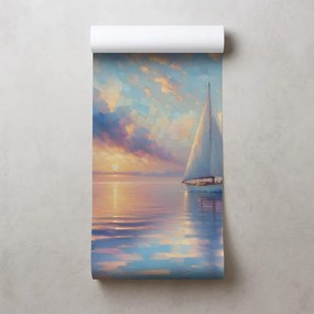 Тапет – Платноходка в спокойно море при залез