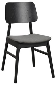 Черен трапезен стол с тъмносива възглавница на седалката Nagano - Rowico