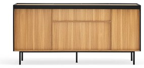 Черен нисък скрин от декор от дъб 165x78 cm Arista – Teulat