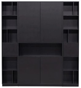 Черна модулна библиотека от масивен бор 190x210 cm Finca – WOOOD