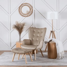 Удобен релаксиращ фотьойл с подложка за крака LOZANO - бежов