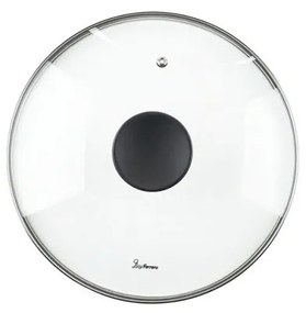 Дълбок тиган с капак Luigi Ferrero Prima FR-2634L, 26x7.5 см, 3.4 л, Незалепващо покритие, Стъклен капак с отвор за пара, Индукция, Тъмносин