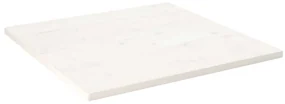 824391 vidaXL Плот за маса, бял, 80x80x2,5 см, бор масив, квадратен