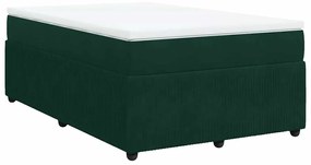 3285635 vidaXL Боксспринг легло с матрак, тъмнозелено, 120x200 см, кадифе