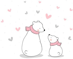 Детски стикер за стена Семейни кучета, 90 x 60 cm - Ambiance