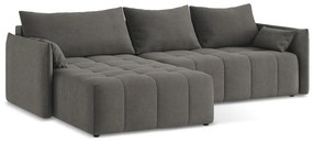 Тъмносив разтегателен ъглов диван с място за съхранение (ляв ъгъл) Moku – Makamii