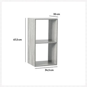 Рафт 5five Mix'n Modul, 2 отделения, MDF, 35x32x68 cm - Бял