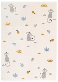 Бежов детски килим , 120 x 190 cm Little Wild Monkey - Nattiot