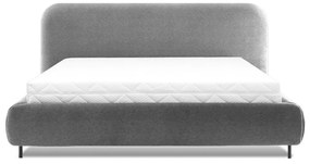 Сиво двойно легло 180x200 cm тапицирано с място за съхранение с включена подматрачна рамка Pointt – ELTAP