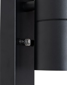 Външен аплик черен 2-светлинен AR70 със сензор светло-тъмно - Duo