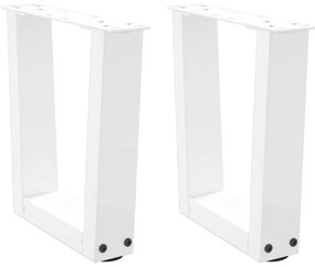 4012605 vidaXL Крака за масичка за кафе, V-образни, 2 бр., бели, 40 x (30-31,3) см, стомана