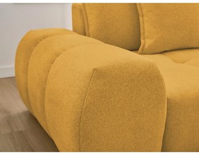 Шенилов сгъваем/с място за съхранение ъглов диван в цвят горчица (десен ъгъл) Everest – Bobochic Paris