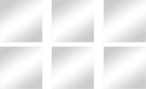 Стенни огледала в комплект от 6 бр. 10x10 cm – MSV