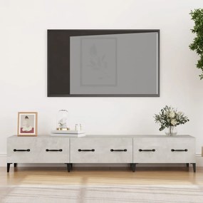 812649 vidaXL ТВ шкаф, бетонно сив, 150x34,5x30 см, инженерно дърво