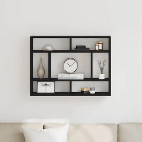 862047 vidaXL Стенен рафт, черен дъб, 75x16x55 см, инженерно дърво