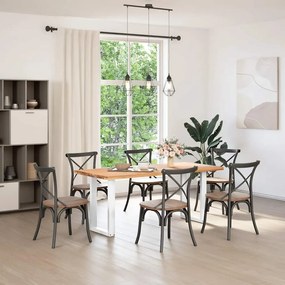 4013177 vidaXL Крака за трапезарна маса, U-образни, 2 бр., бели, 50 x (72-73) см, стомана