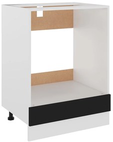 802498 vidaXL Шкаф за фурна "Рига", черен, 60x46x81,5 см, инженерно дърво