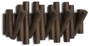 Тъмнокафява стенна закачалка от масивен бор Picket – Umbra